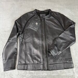 Cadogan Maven Leather Jacket Mens Large Black Napa Lambskin w/ Extension New NWT